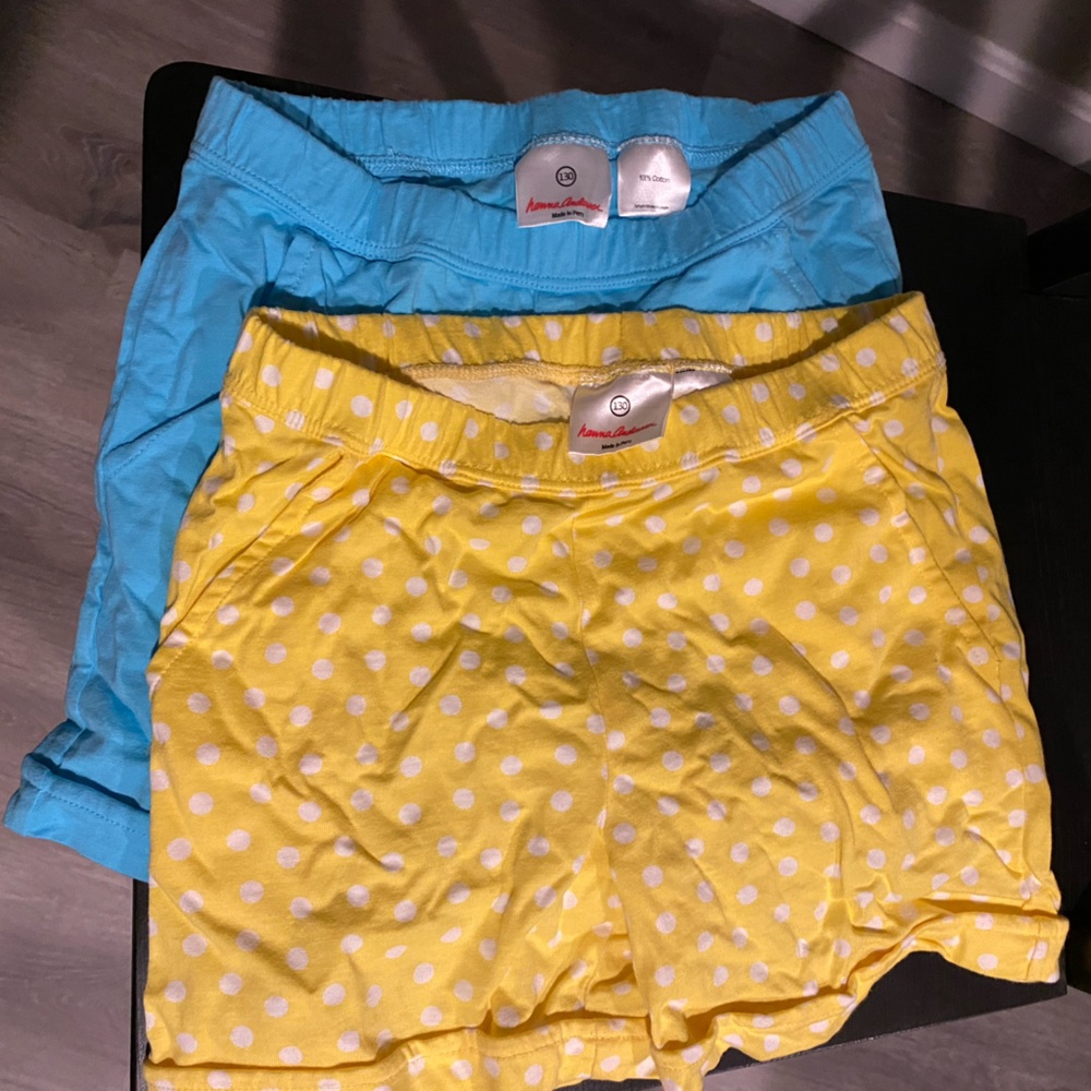 Two pairs Hannah Andersson shorts size 130